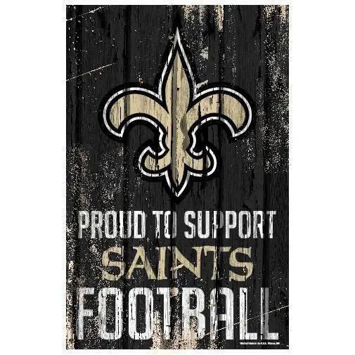 New Orleans Saints Wood Sign 11x17 Proud to Support - ToylandEU™