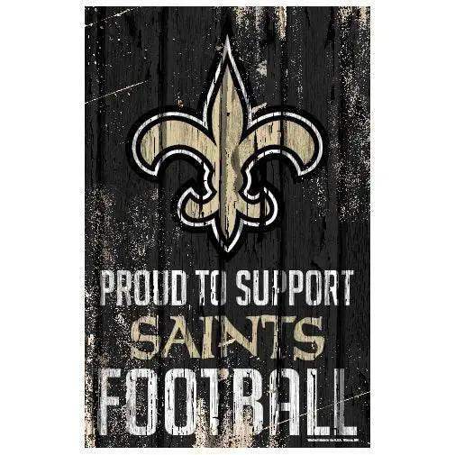 New Orleans Saints Wood Sign 11x17 Proud to Support - ToylandEU™