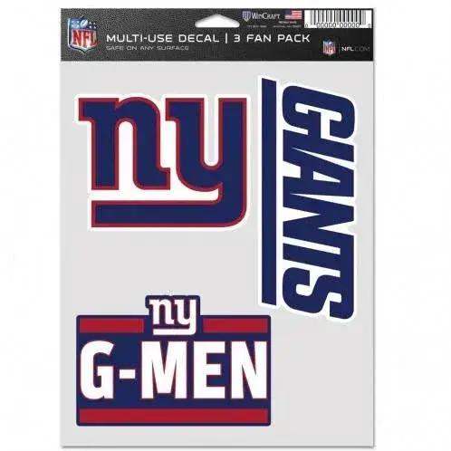 New York Giants Multi Use Decal 3 Pack for Fans Outdoors - ToylandEU™