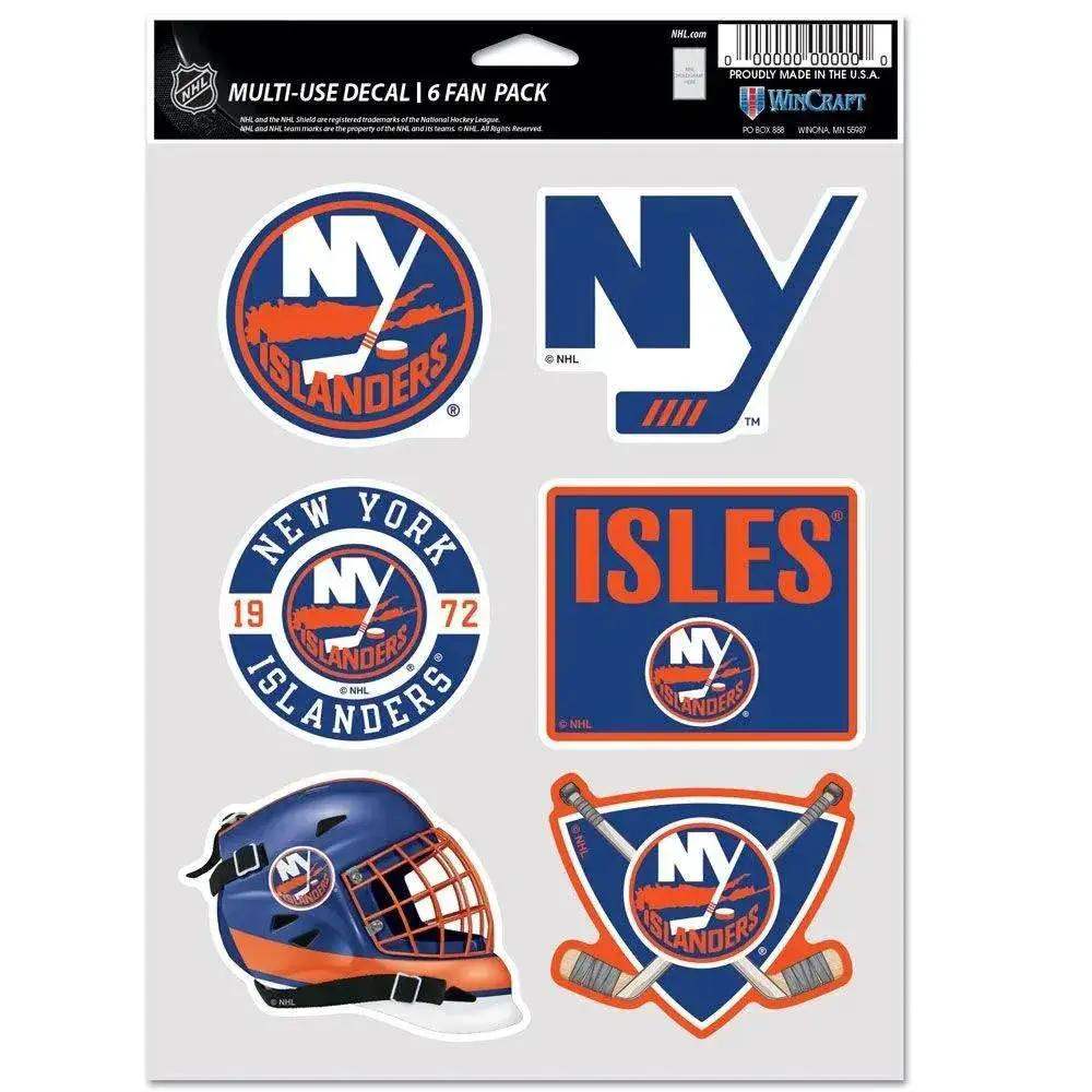 New York Islanders Decals 6 Pack Multi Use Fan Gear Set - ToylandEU™