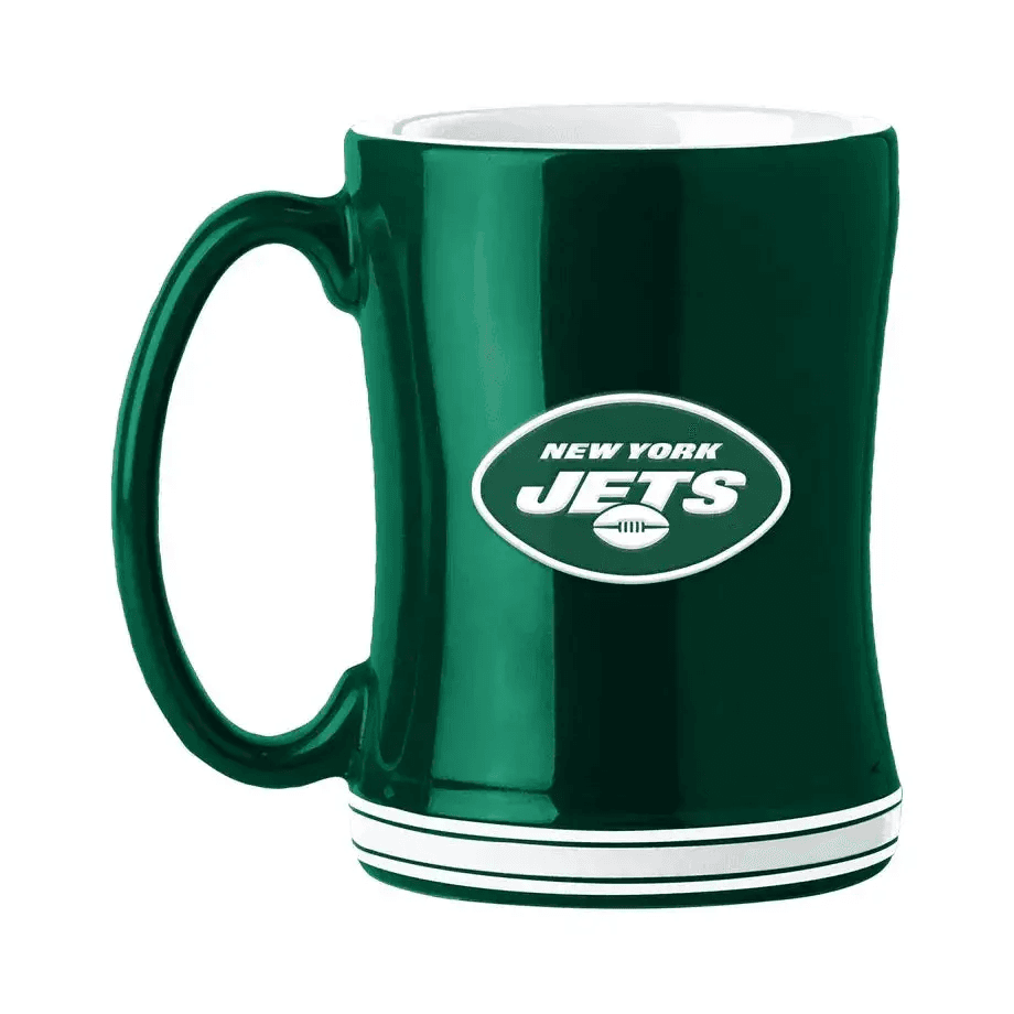 New York Jets 14oz Sculpted Relief Coffee Mug Team Color - ToylandEU™