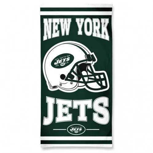 New York Jets Beach Towel 30x60 Cotton Velour Front - ToylandEU™