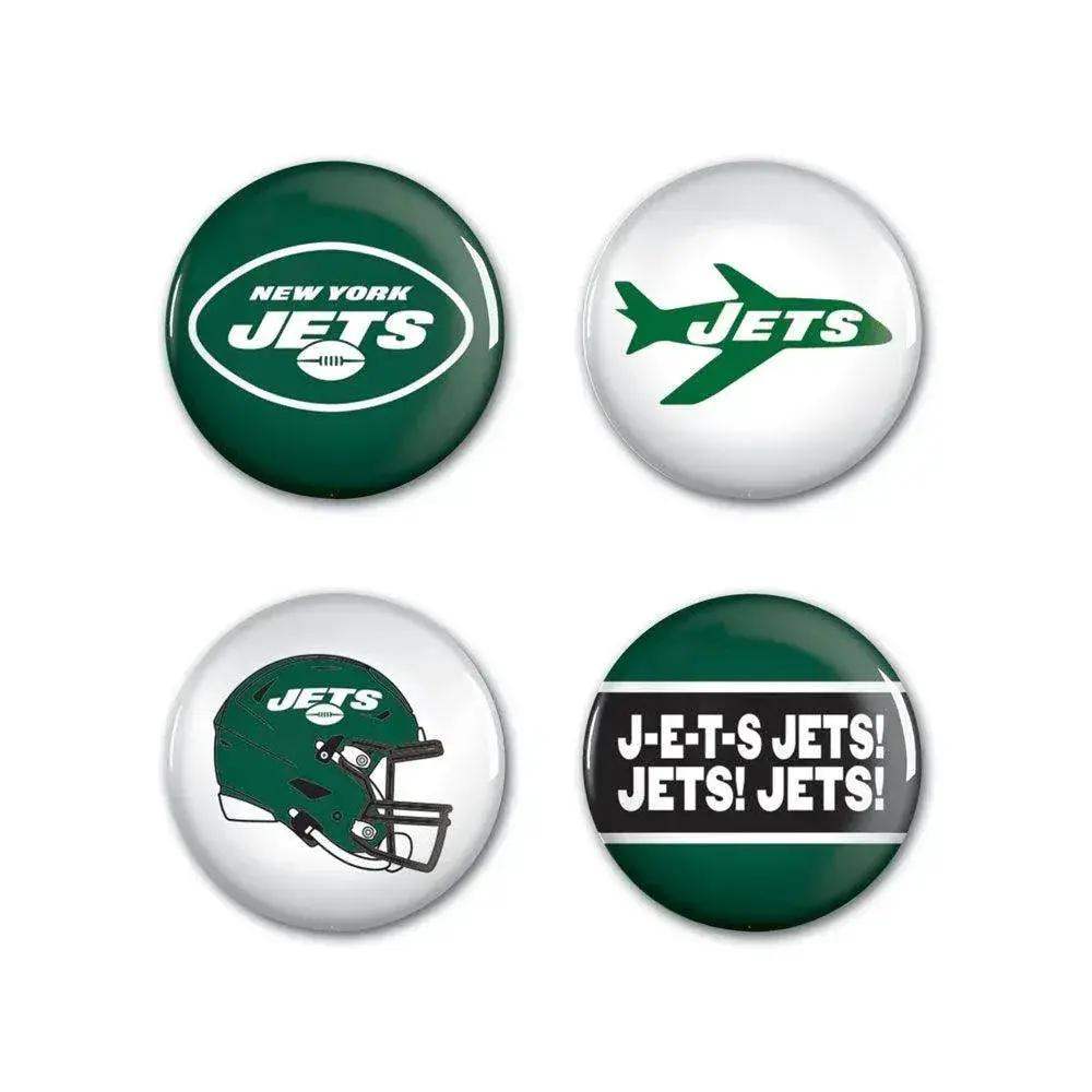 New York Jets Button Set 4 Pack Logos Slogan Helmet Pins - ToylandEU™
