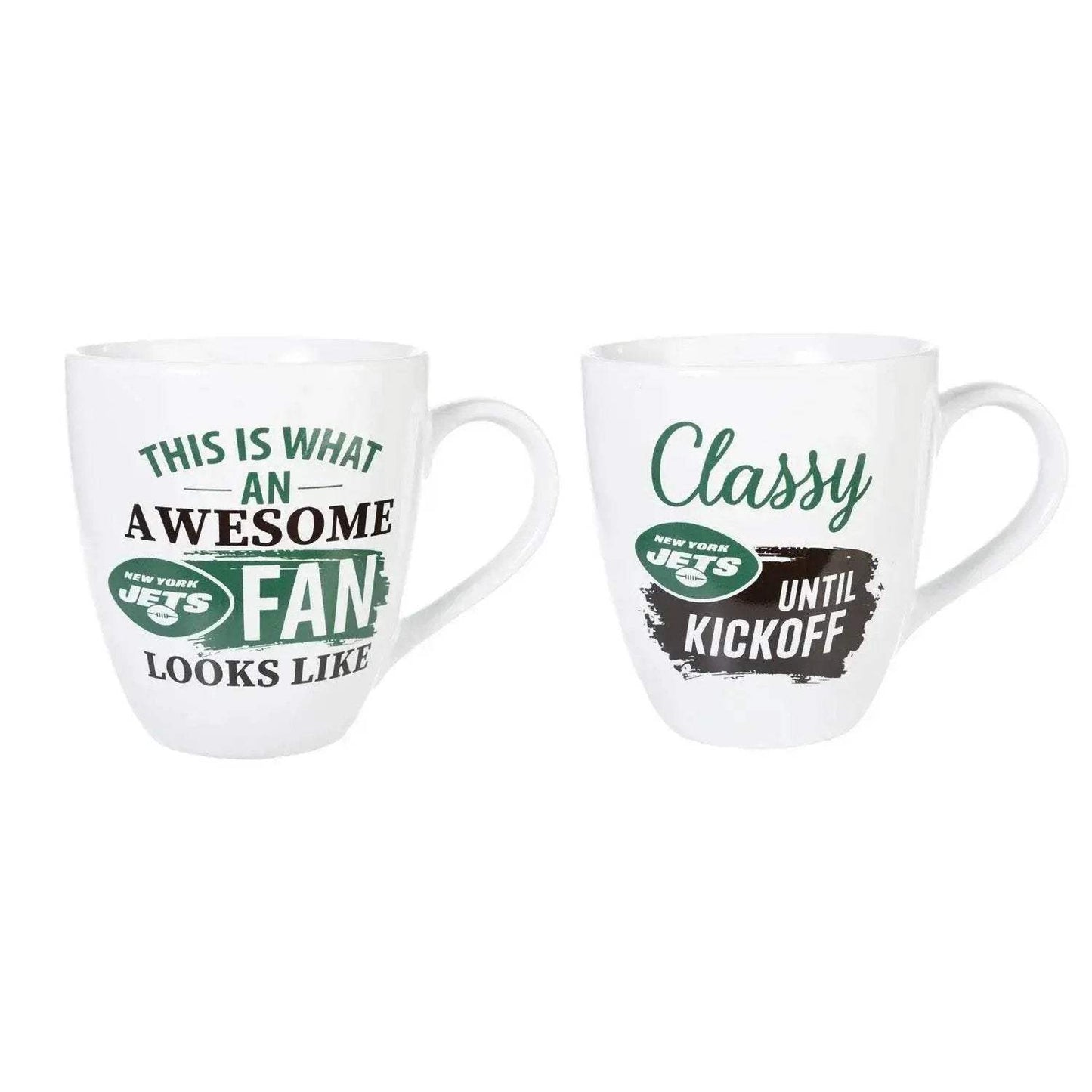 New York Jets Ceramic Coffee Mugs 17oz Two Piece Gift Box - ToylandEU