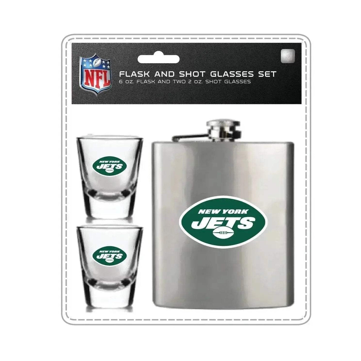 New York Jets Flask And Shot Glass Set By Mojo Licensing - ToylandEU™