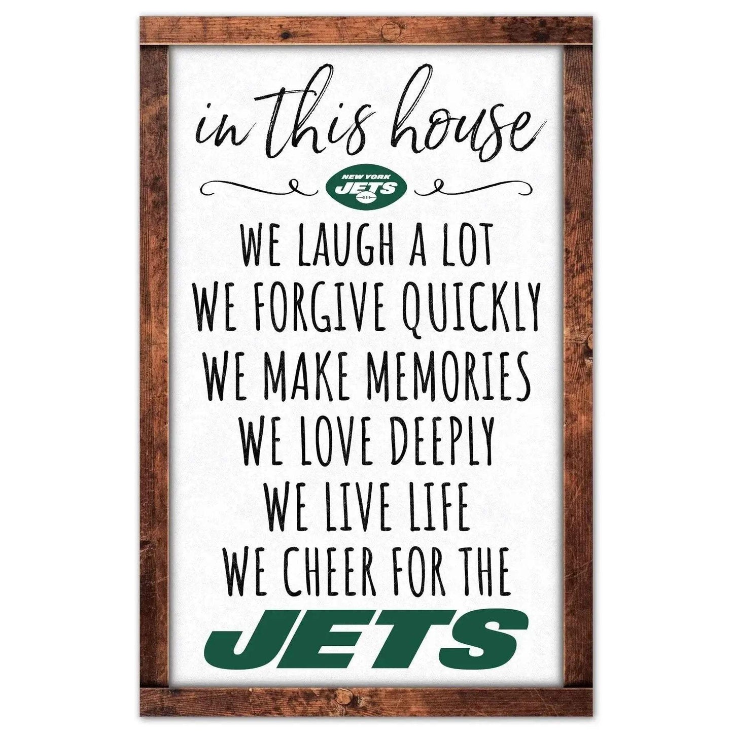 New York Jets Sign 11x17 Wood Sign In This House Decor - ToylandEU™