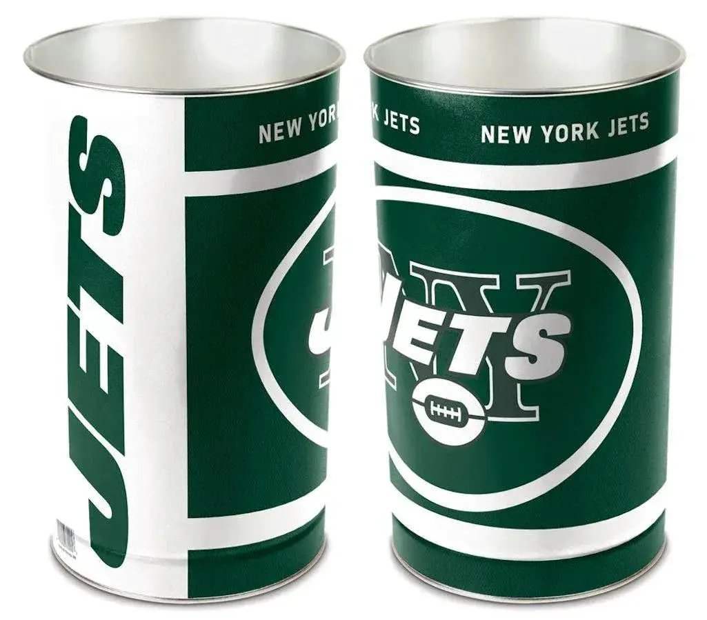 New York Jets Wastebasket 15 Inch Metal Trash Can Team - ToylandEU