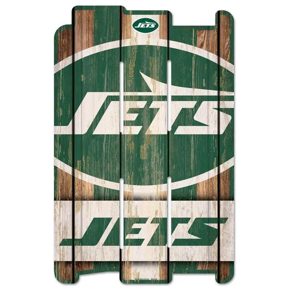 New York Jets Wood Fence Sign 11x17 Retro Whitewash - ToylandEU™