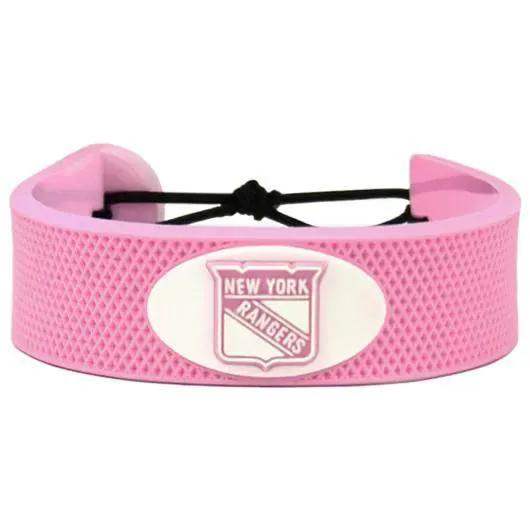 New York Rangers Pink Leather Hockey Bracelet Ceramic Bead - ToylandEU