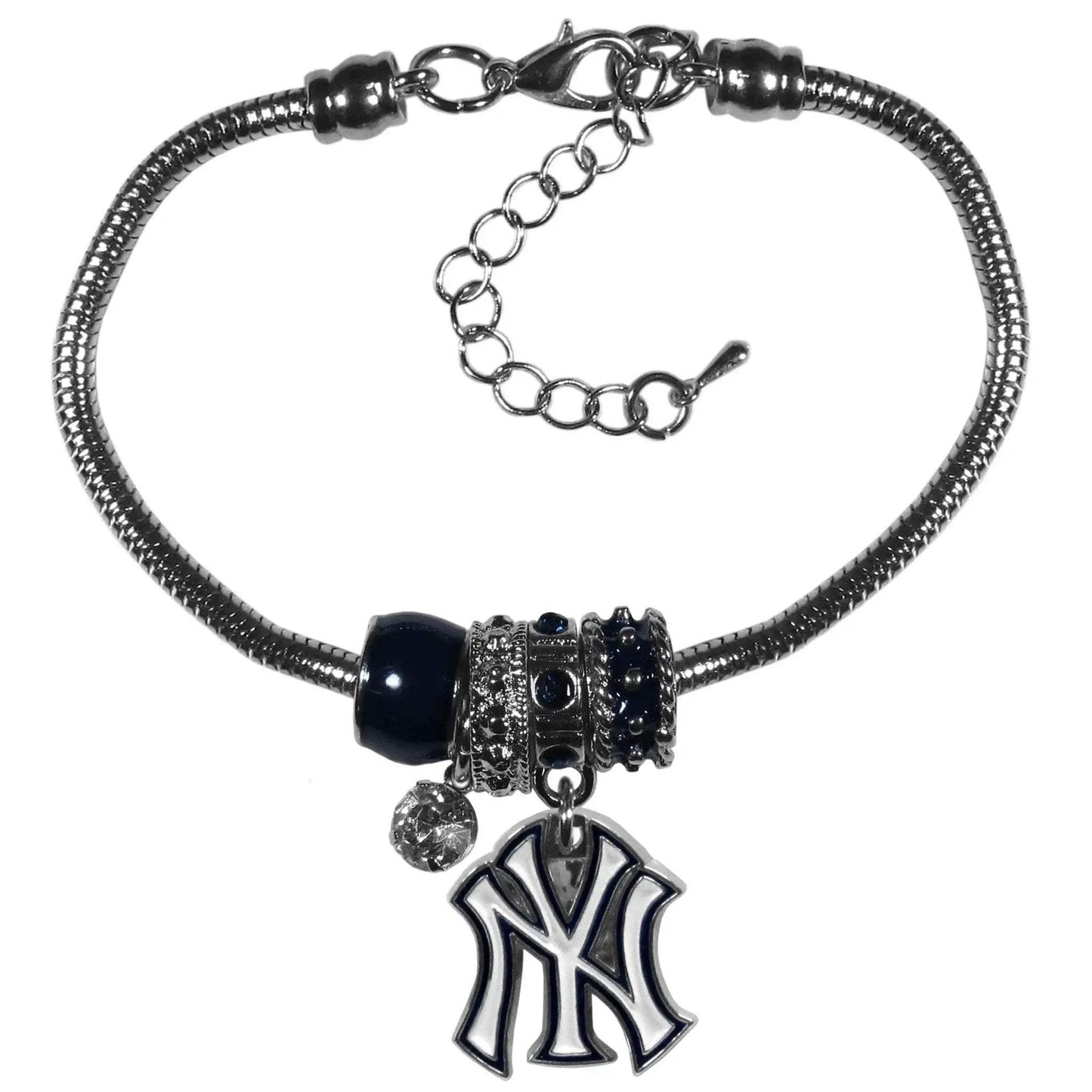New York Yankees Euro Bead Style Bracelet with Rhinestones - ToylandEU