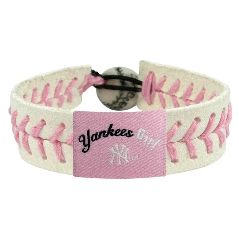 New York Yankees Pink Leather Baseball Bracelet For Girls - ToylandEU™