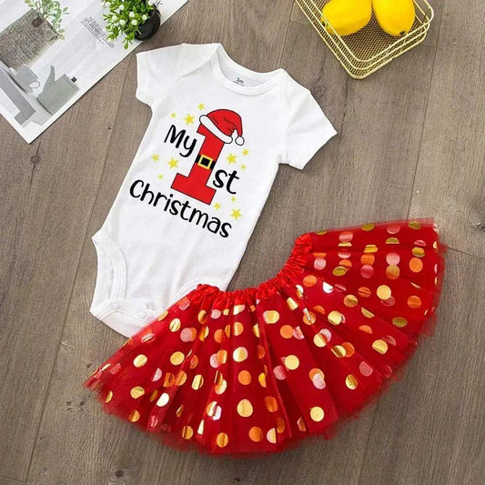 Newborn Christmas Romper For Baby Girl Red Knit Cozy - ToylandEU™