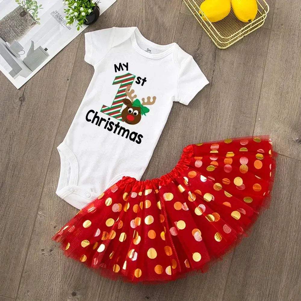 Newborn Christmas Romper For Baby Girl Red Knit Cozy - ToylandEU
