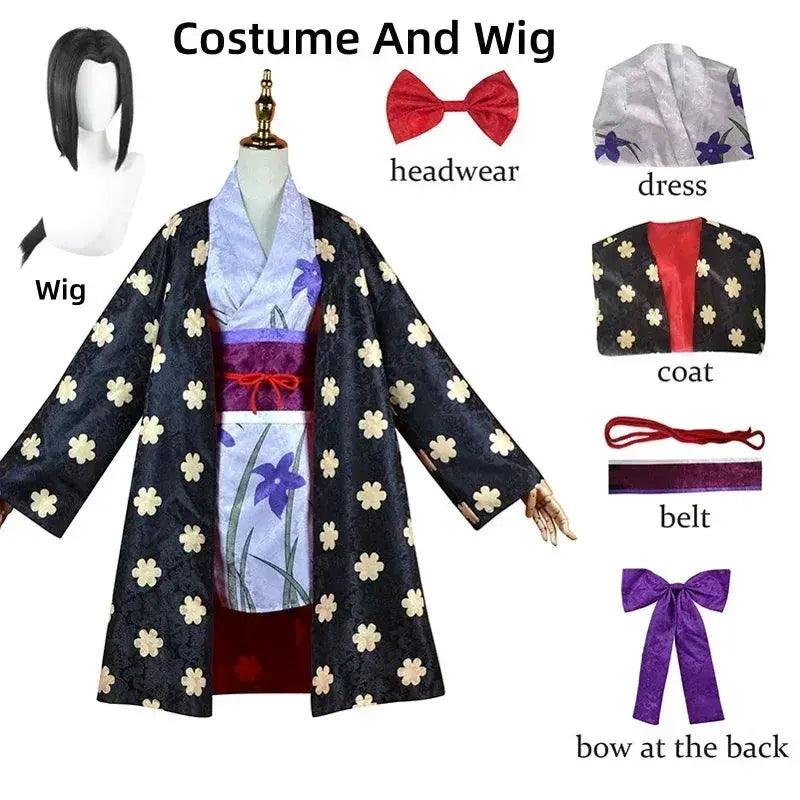 Nico Robin Cosplay Costume Authentic Kimono Dress Wig - ToylandEU™