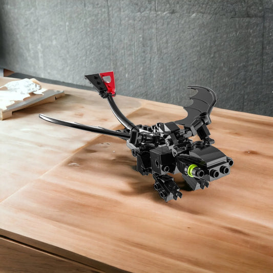 Custom Night Dragon LEGO Build With Dragon Boy Figure Dark Dragon Model Built From Plastic Bricks - ToylandEU
