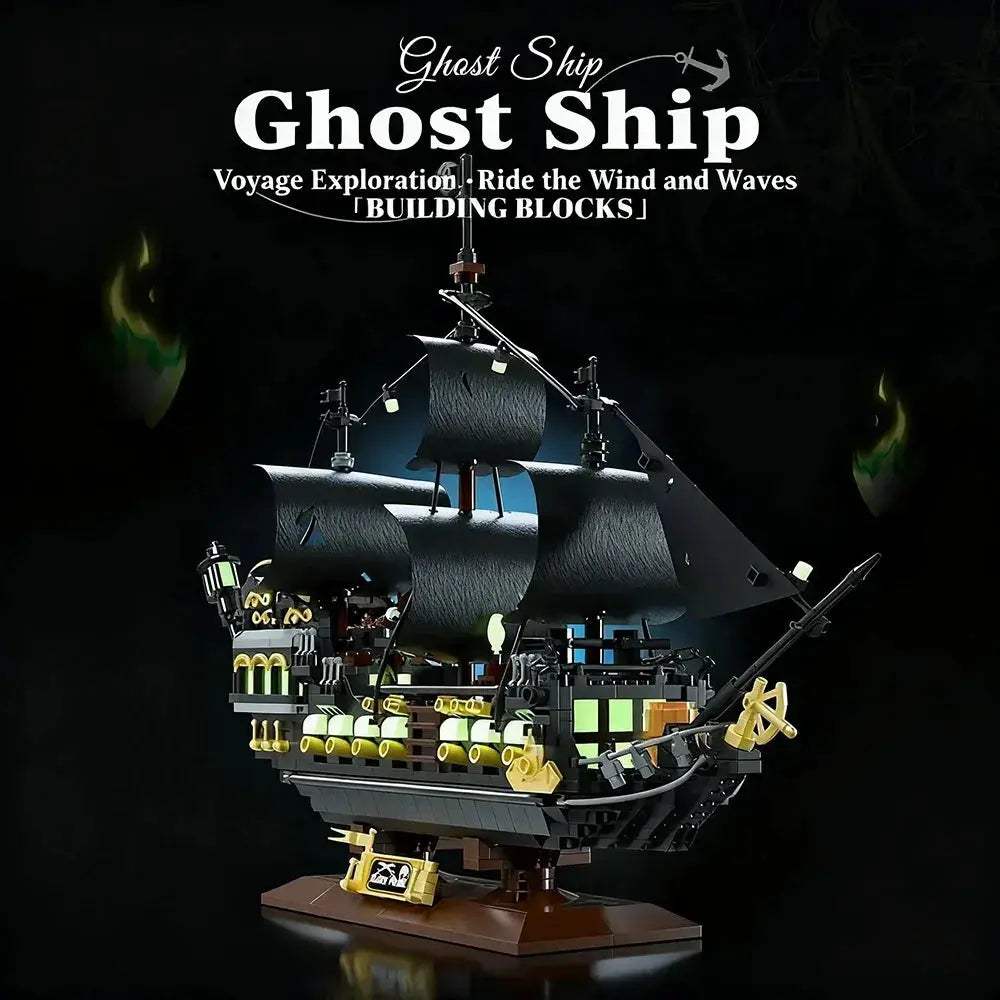 Night Light Ghost Pirate Ship Building Blocks Educational Toy - ToylandEU