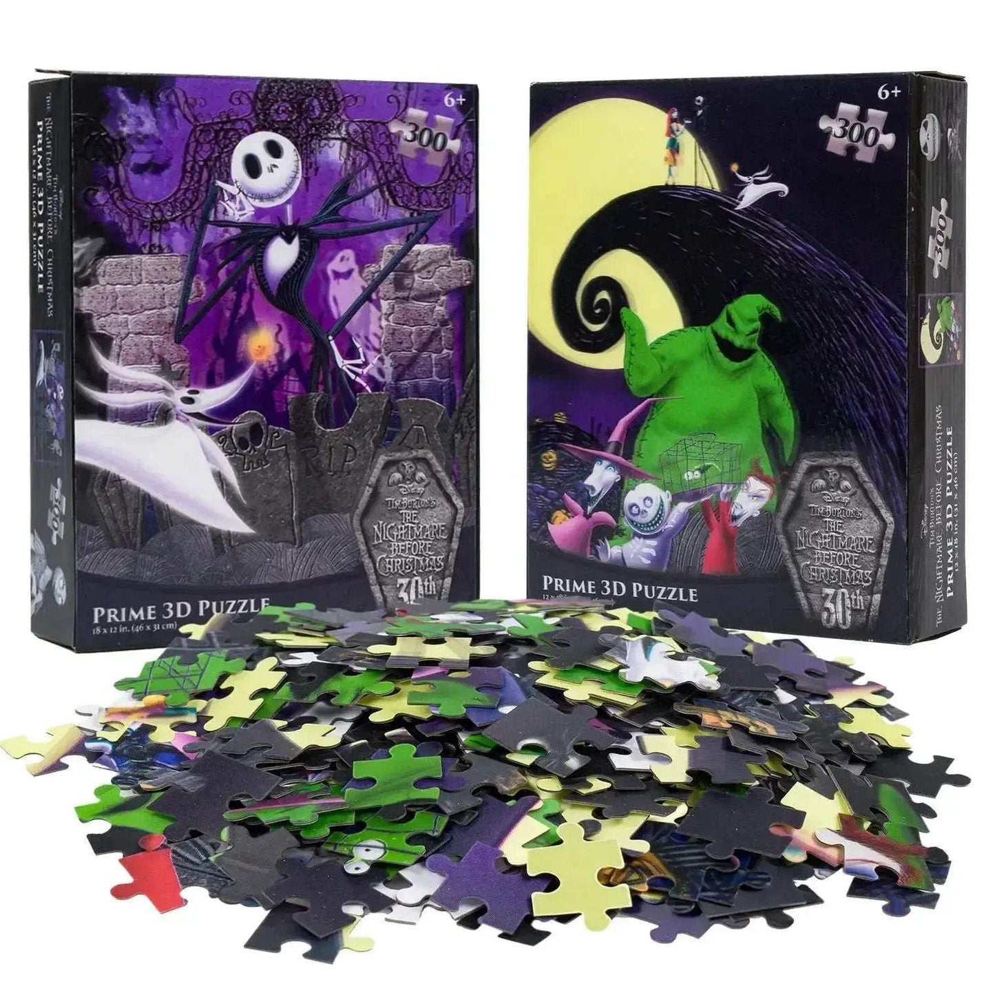 Nightmare Before Christmas 3D Lenticular Jigsaw Puzzles Set Of 2 - ToylandEU