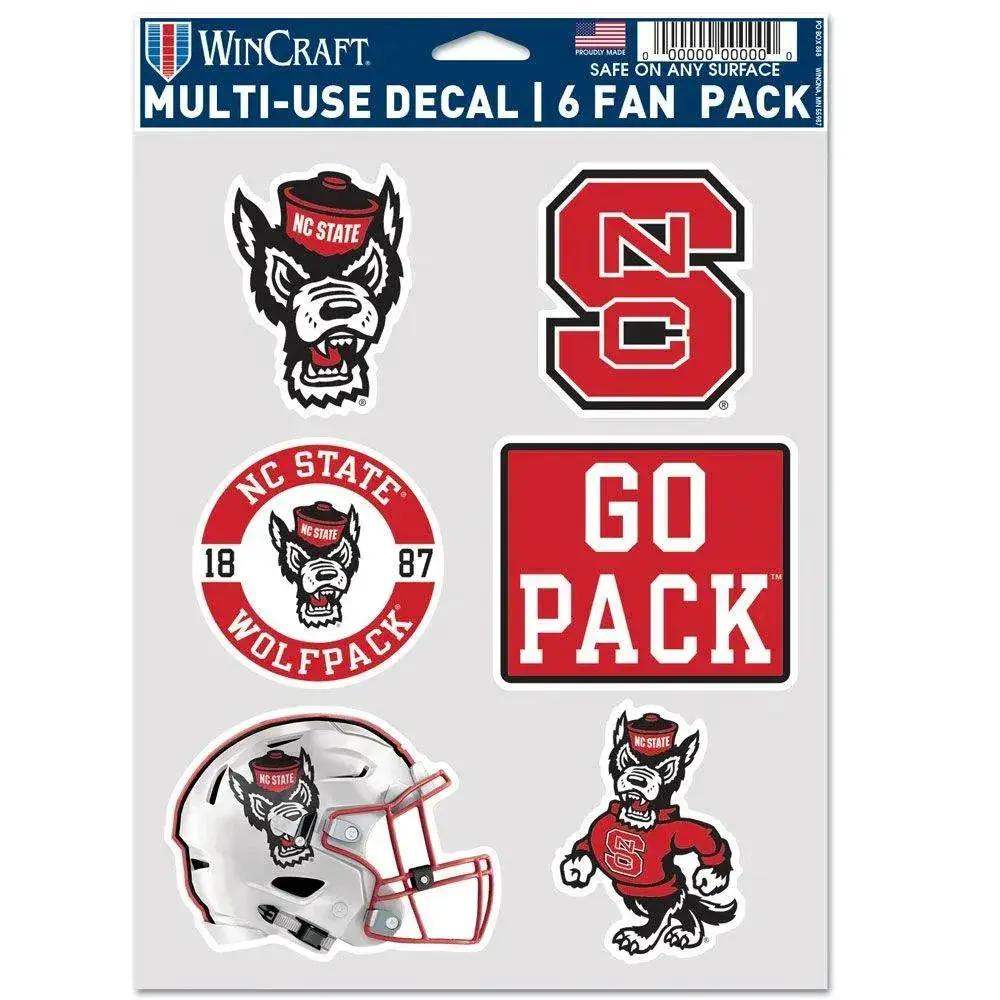 North Carolina State Wolfpack Multi Use Decals 6 Pack Fan - ToylandEU™