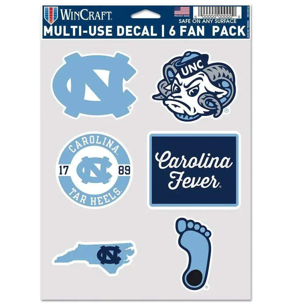 North Carolina Tar Heels Decals Pack Multi Use Fan 6 Pack - ToylandEU™