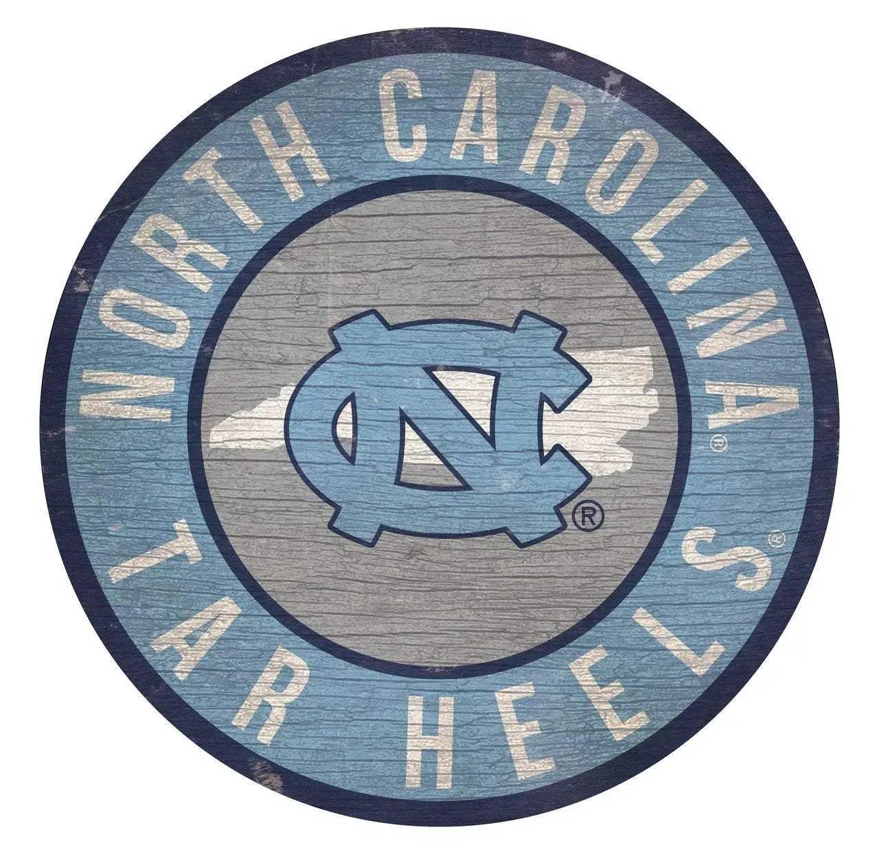 North Carolina Tar Heels Round Wood Sign 12 Inch State - ToylandEU™
