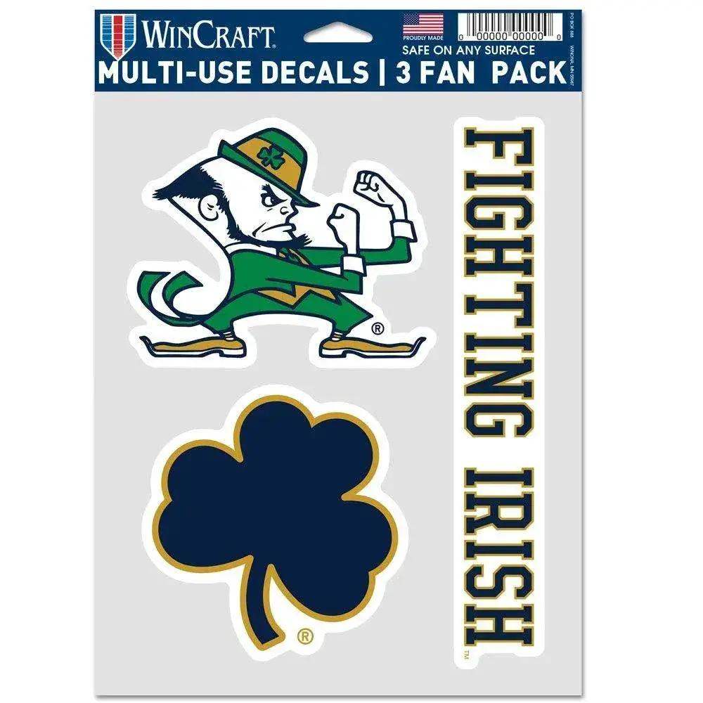Notre Dame Fighting Irish Decals 3 Pack Indoor or Outdoor - ToylandEU™