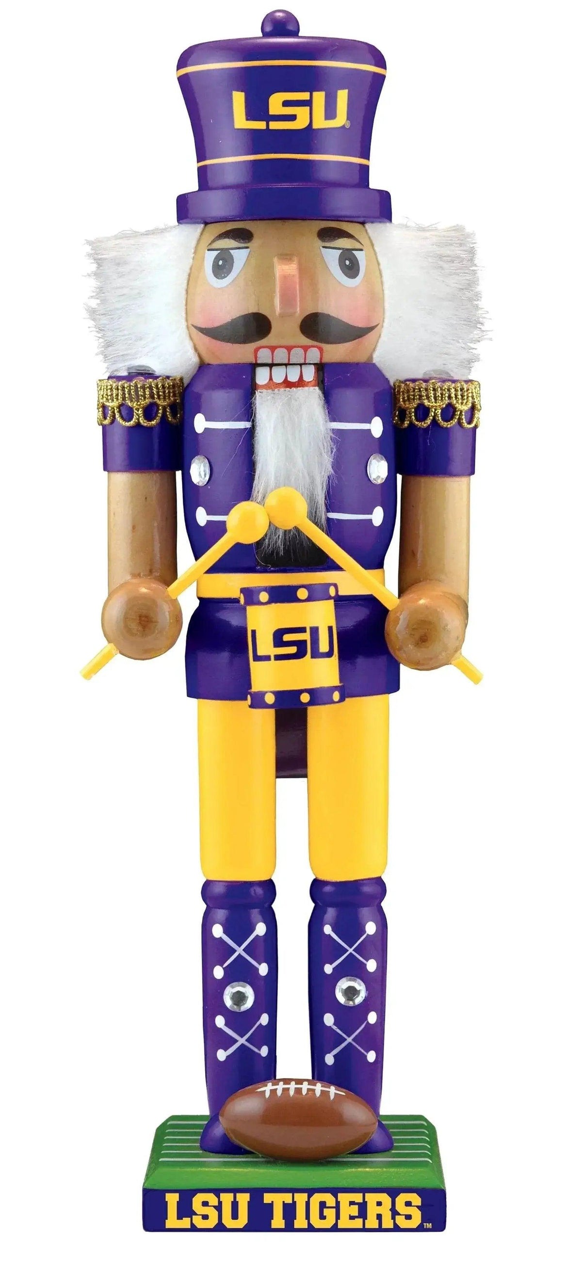 LSU Tigers Nutcracker Handcrafted Wood Collectible Ornament - ToylandEU™