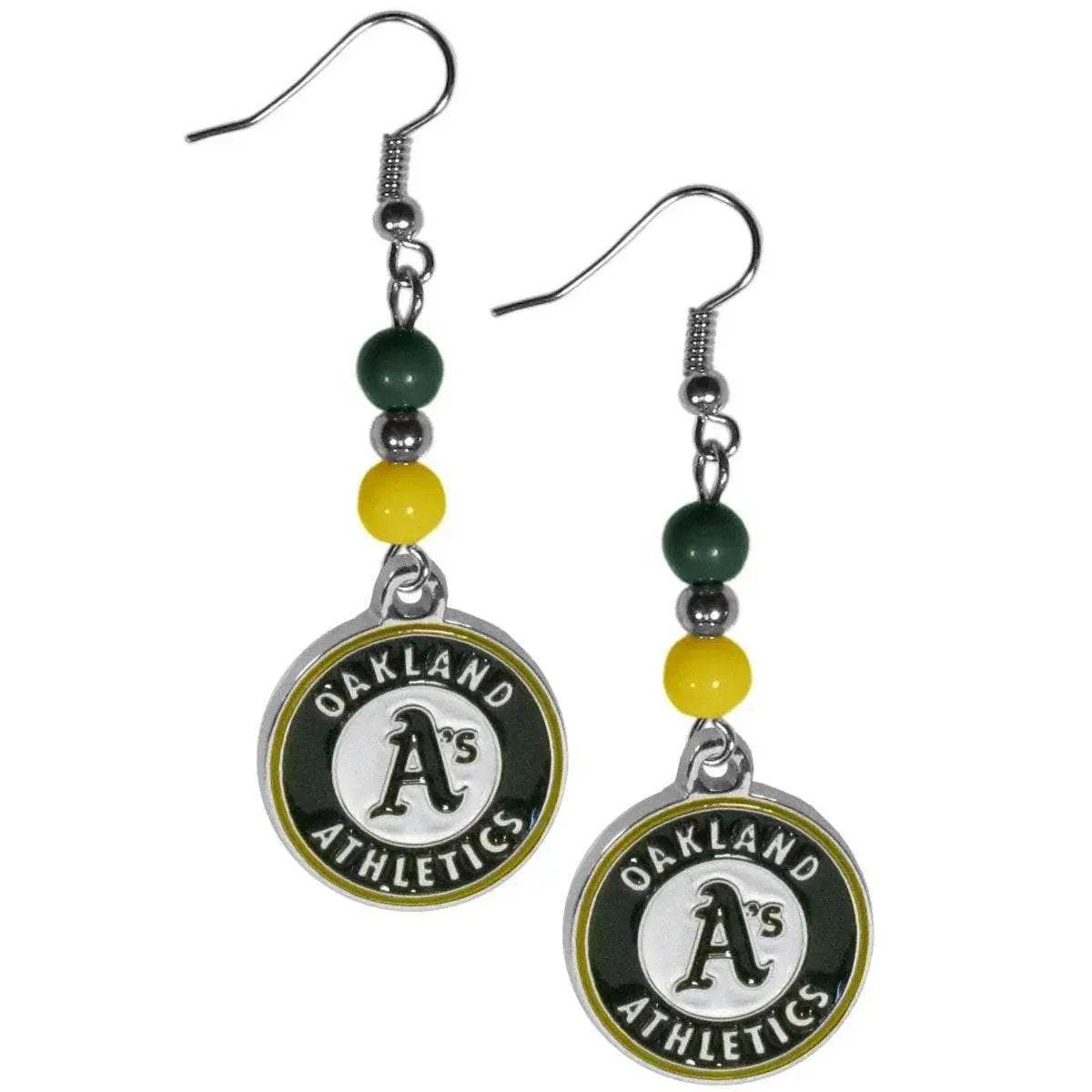Oakland Athletics Dangle Earrings MLB Bead Charm Set - ToylandEU