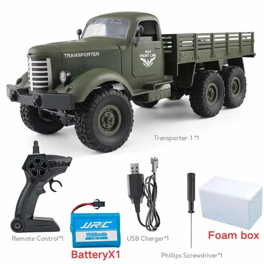 Off Road Six Wheels RC Car Military Truck Rugged Fun - ToylandEU™