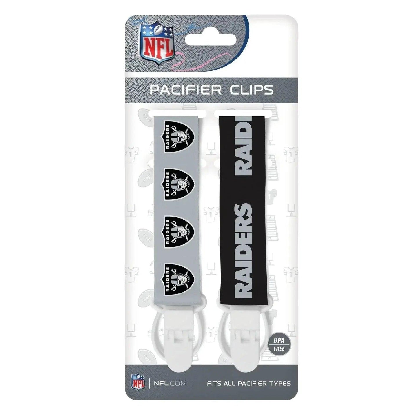 Officially Licensed Las Vegas Raiders Pacifier Clips 2 Pack - ToylandEU™