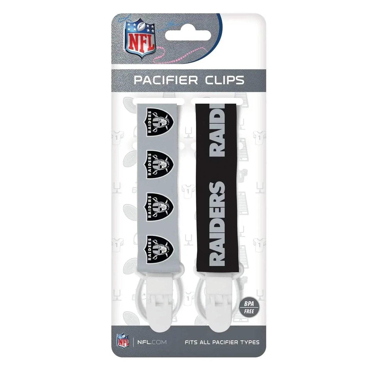 Officially Licensed Las Vegas Raiders Pacifier Clips 2 Pack - ToylandEU™