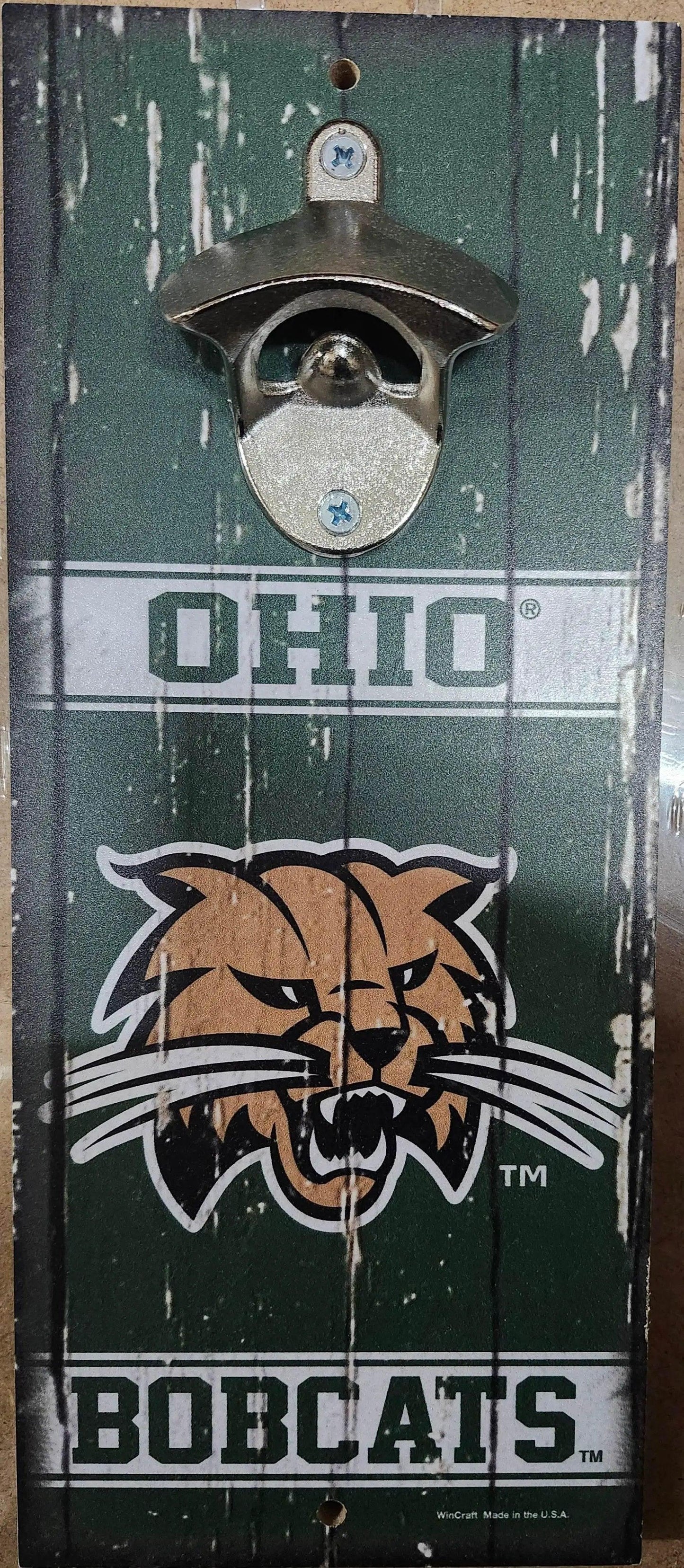 Ohio Bobcats Wood Sign With Bottle Opener 5x11 Alternate - ToylandEU™