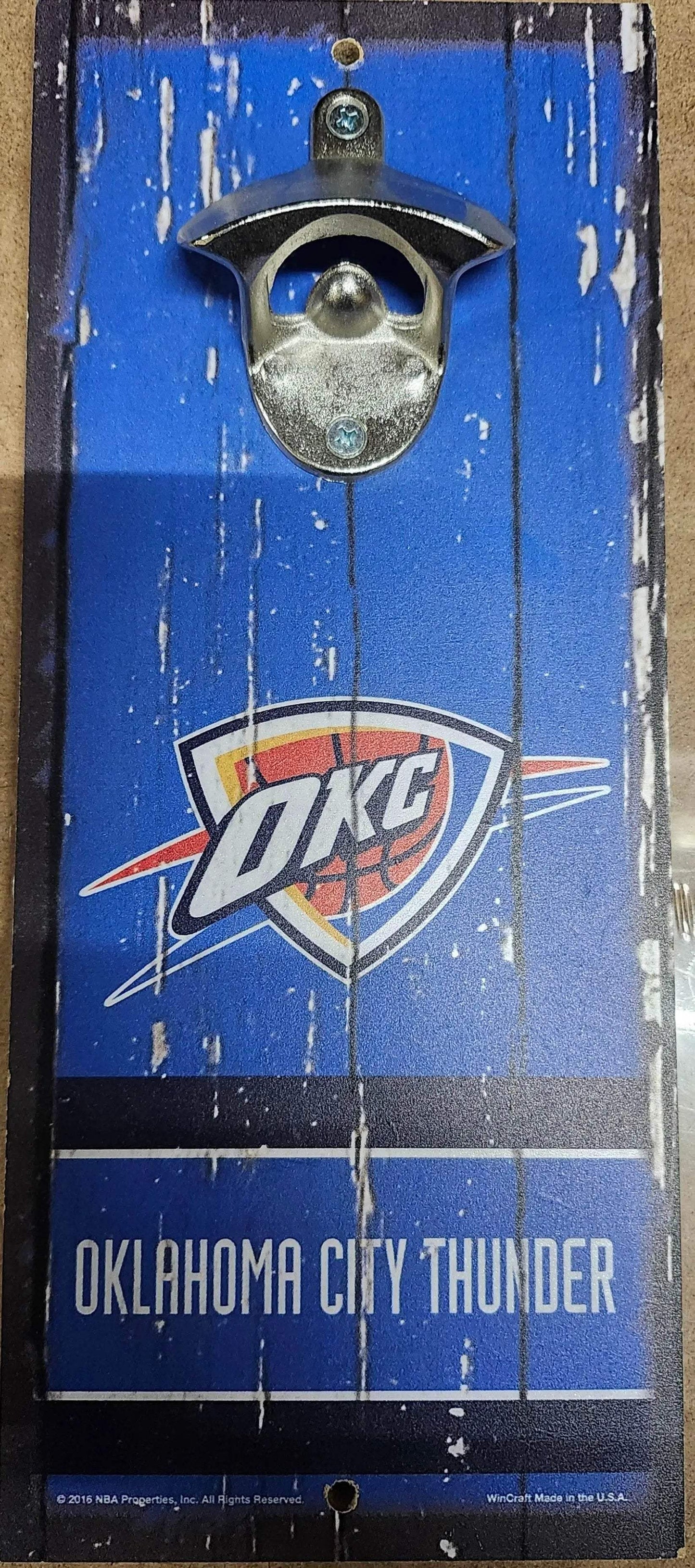Oklahoma City Thunder Vintage Wood Sign Bottle Opener 5x11 - ToylandEU™