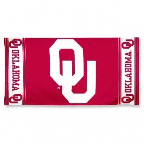 Oklahoma Sooners Beach Towel 30x60 Cotton Velour Front - ToylandEU™