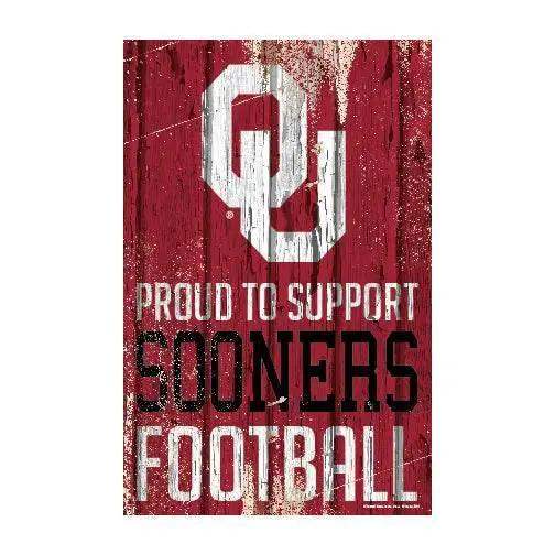 Oklahoma Sooners Wood Sign 11x17 Proud to Support Fans - ToylandEU™