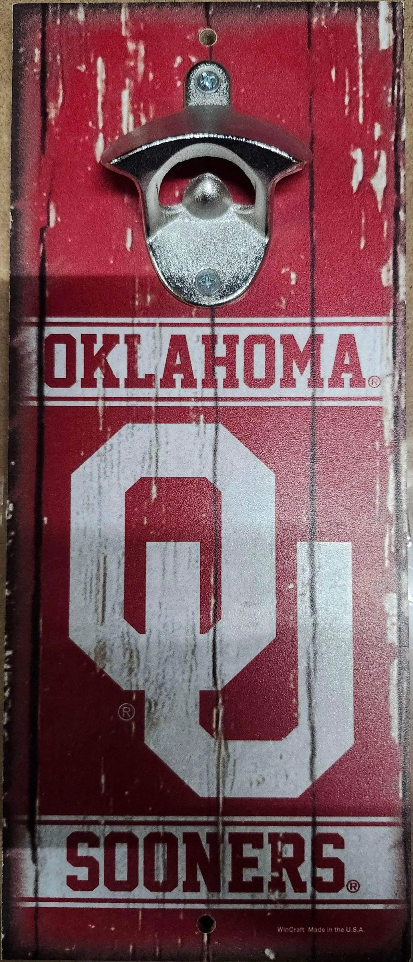 Oklahoma Sooners Wood Sign 5x11 Bottle Opener Alternate - ToylandEU™