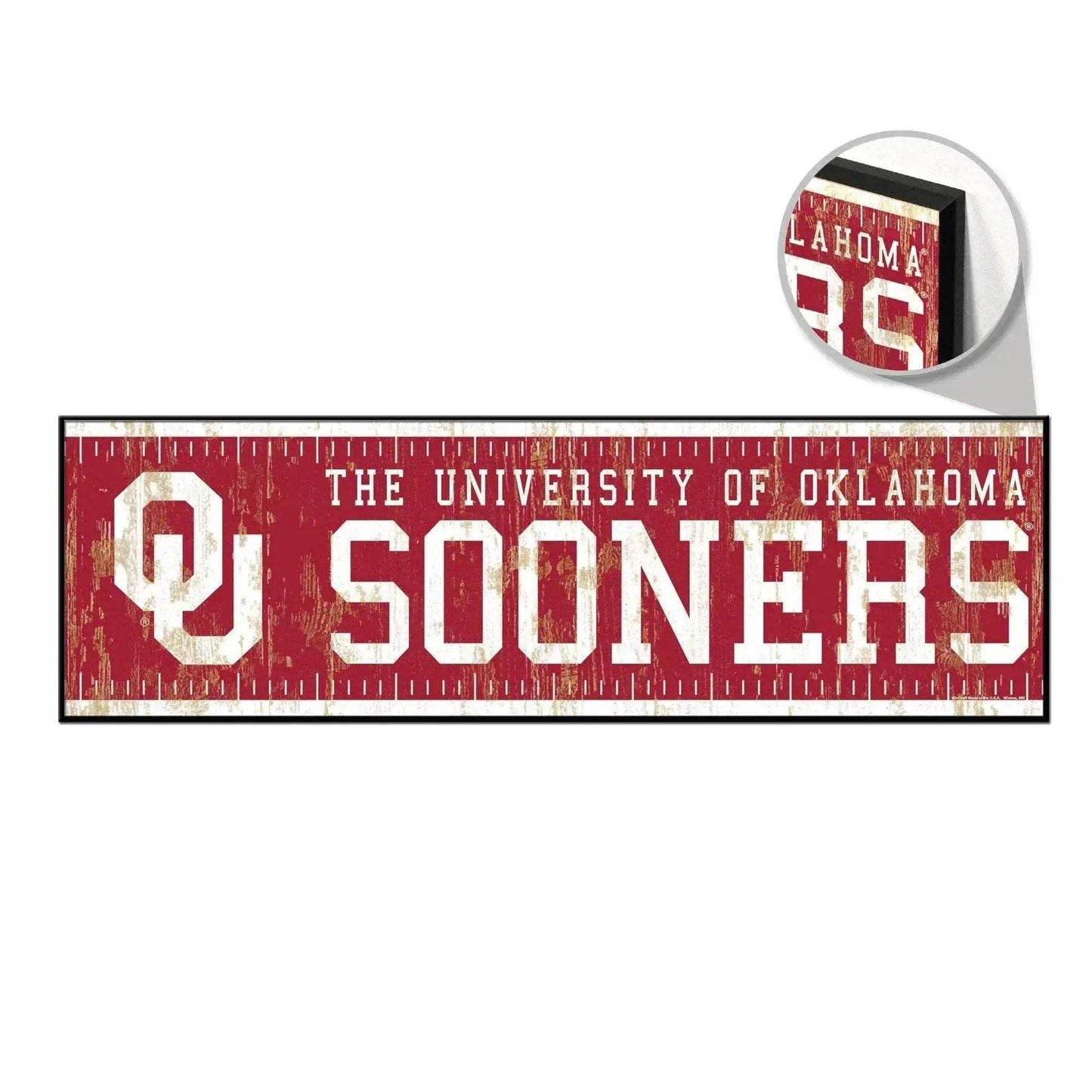 Oklahoma Sooners Wooden Yard Sign 9x30 Outdoor Marker - ToylandEU™