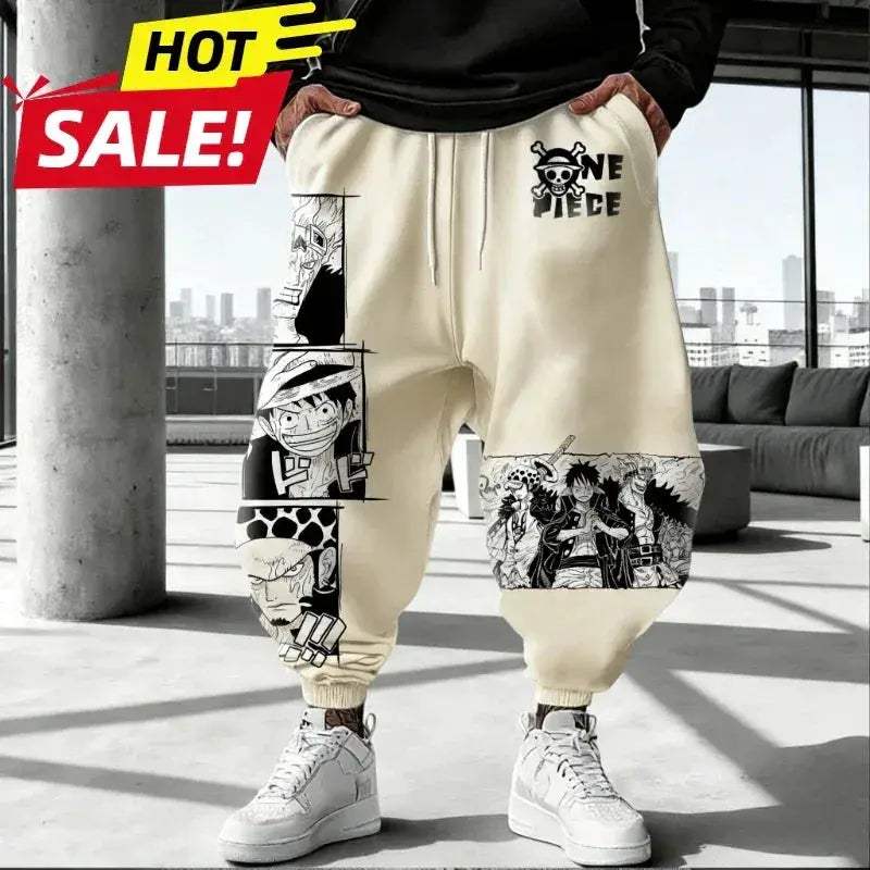 One Piece Luffy Joggers Unisex Streetwear Reinforced Stitching - ToylandEU