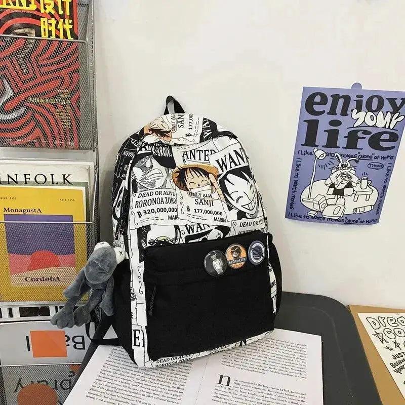 One Piece Luffy Printing Backpack Bags Anime School Bag Student Schoolbag For Men and Women - ToylandEU™