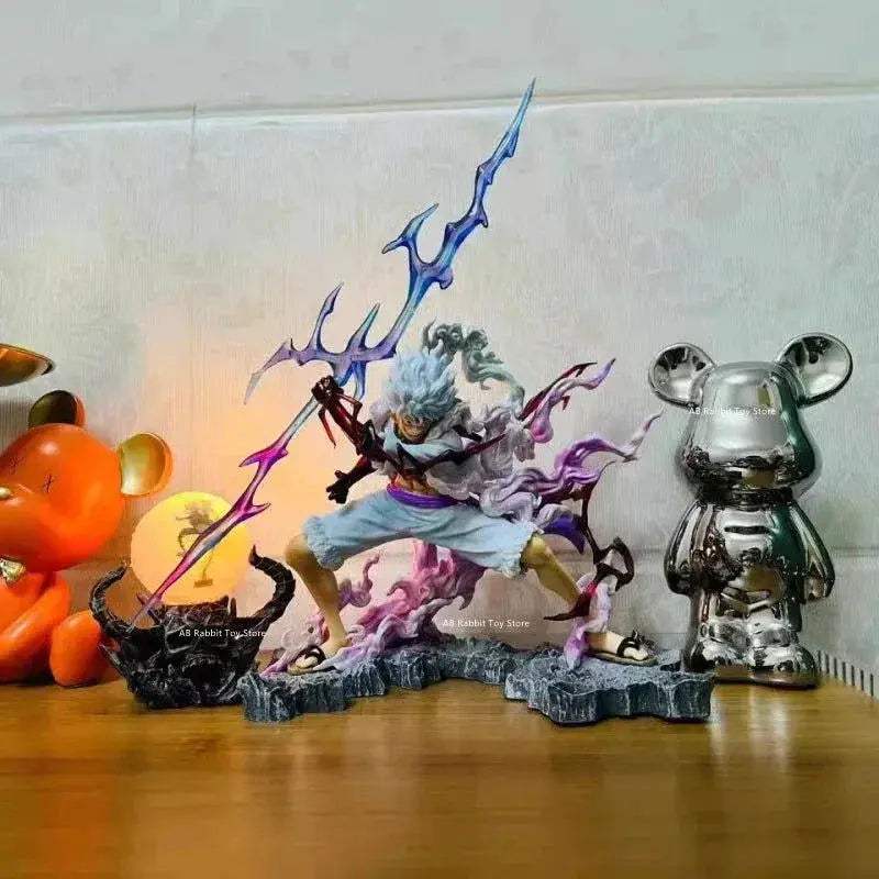 One Piece Nika Luffy Figure Luffy Sun God Gear 5 Anime Figurines With Light Ball 28 cm - ToylandEU