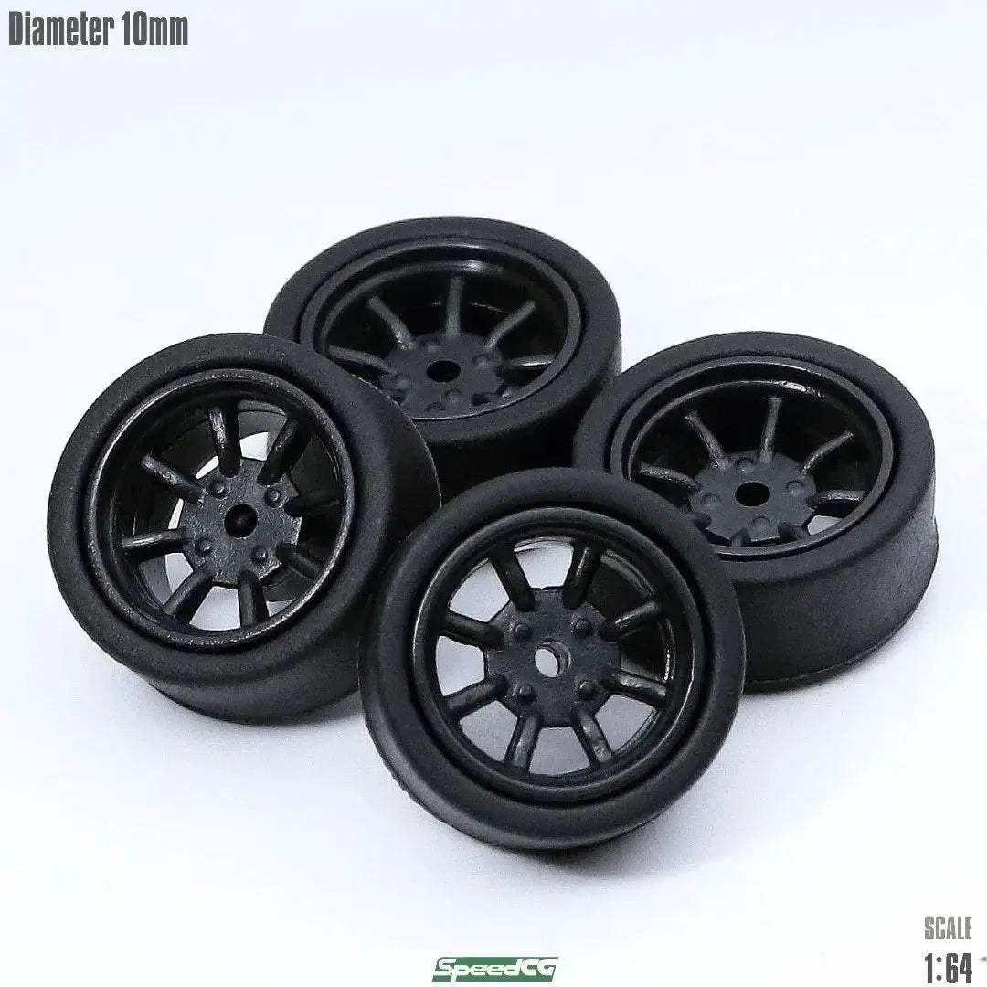 One Sixty Fourth Scale ABS Wheels With Rubber Tires - ToylandEU