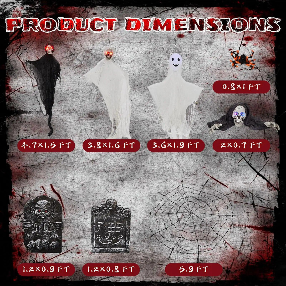 Outdoor Halloween Decorations | 8-Piece Set | Toylandeu™