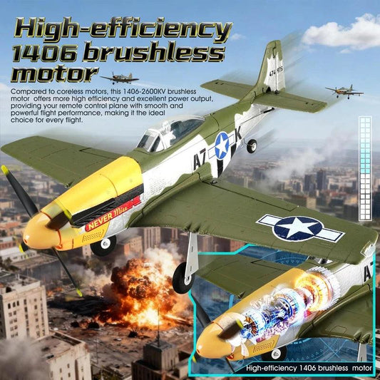 P51D Mustang Rc Plane | 5 Channel Brushless | Toylandeu
