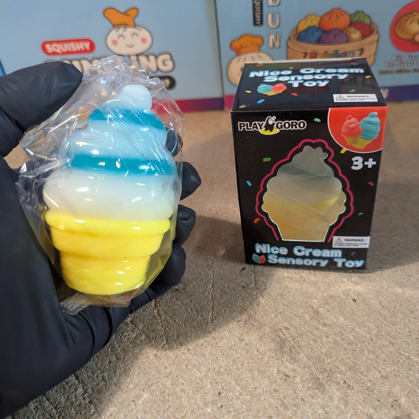 Ice Cream Cone Squishy | Blue Swirl Gelatin | Toylandeu™