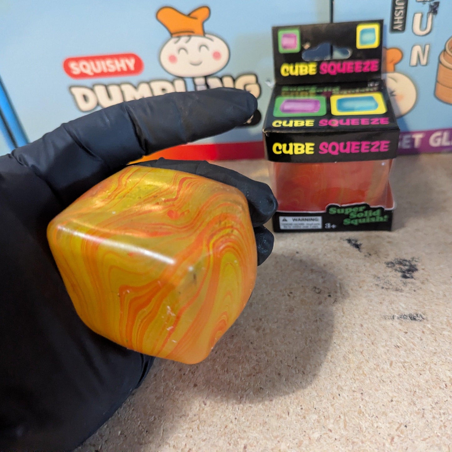 Squeeze Cube | Yellow Orange Swirl | Toylandeu™