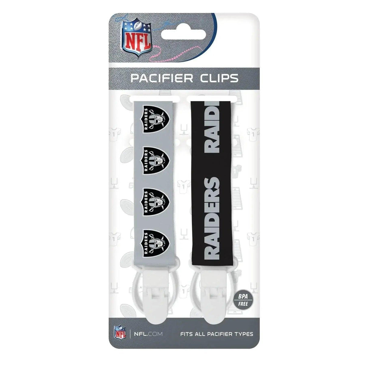 Officially Licensed Las Vegas Raiders Pacifier Clips 2 Pack - ToylandEU™