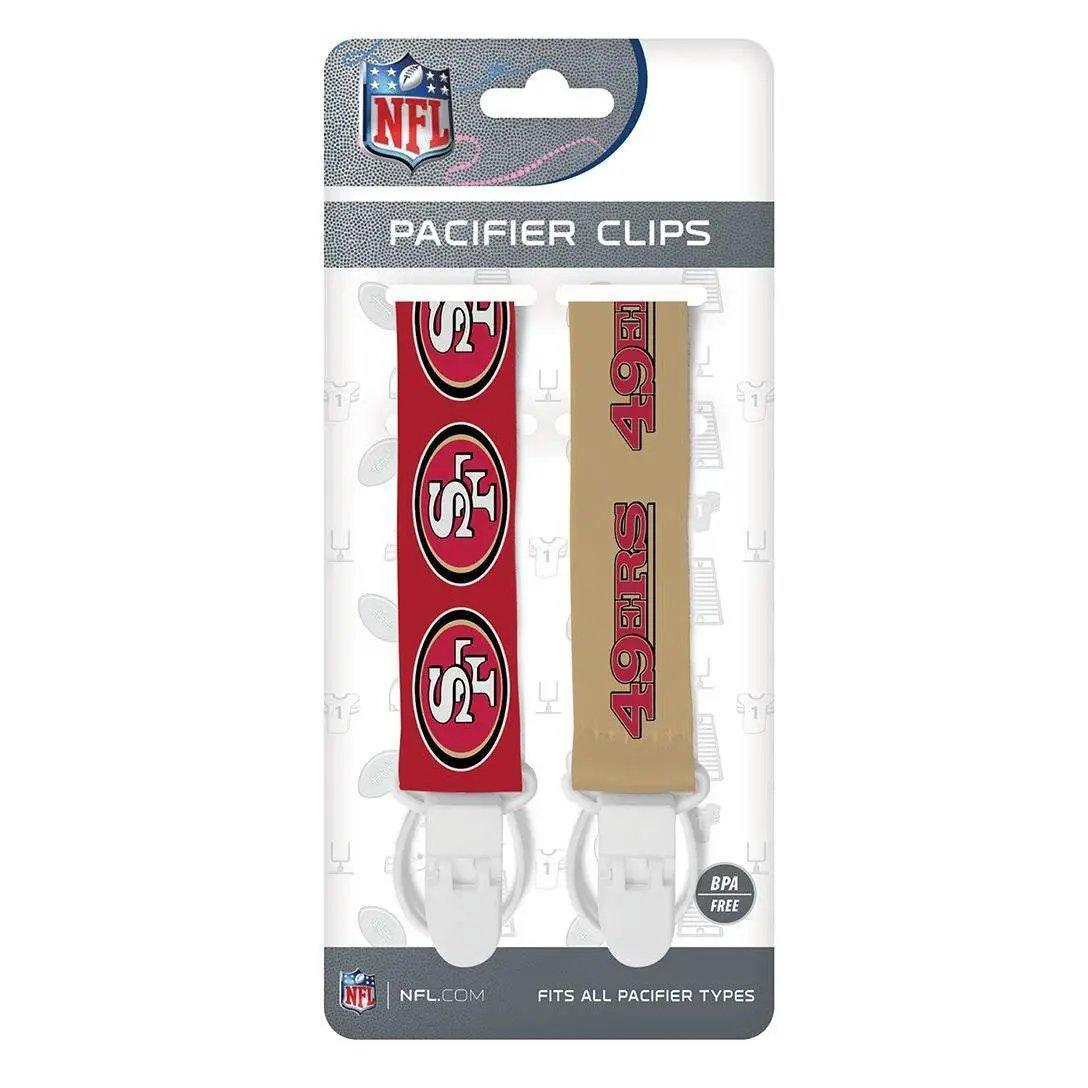 San Francisco 49ers Pacifier Clips 2 Pack Set With Logo - ToylandEU™