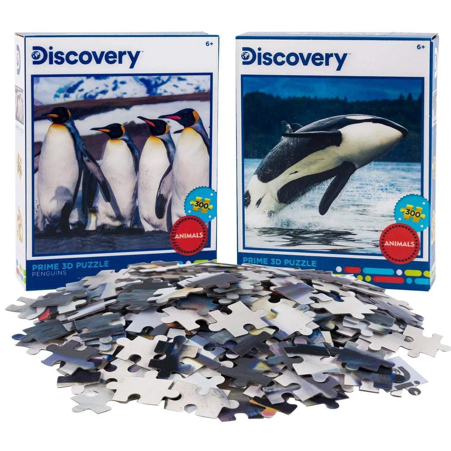 Penguins & Orca Set of 2 300 Piece Lenticular Jigsaw Puzzles Prime 3D - Puzzle Merchant