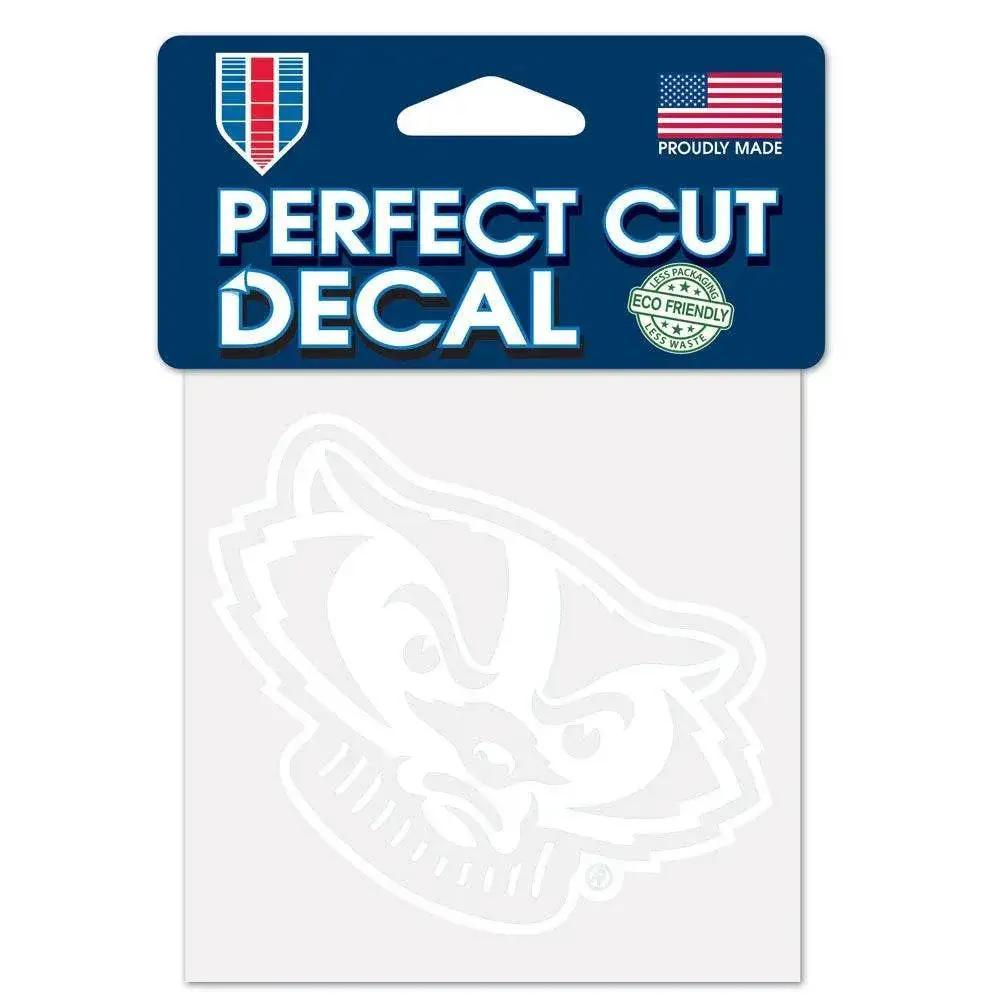 Wisconsin Badgers White 4x4 Perfect Cut Vinyl Decal - ToylandEU™