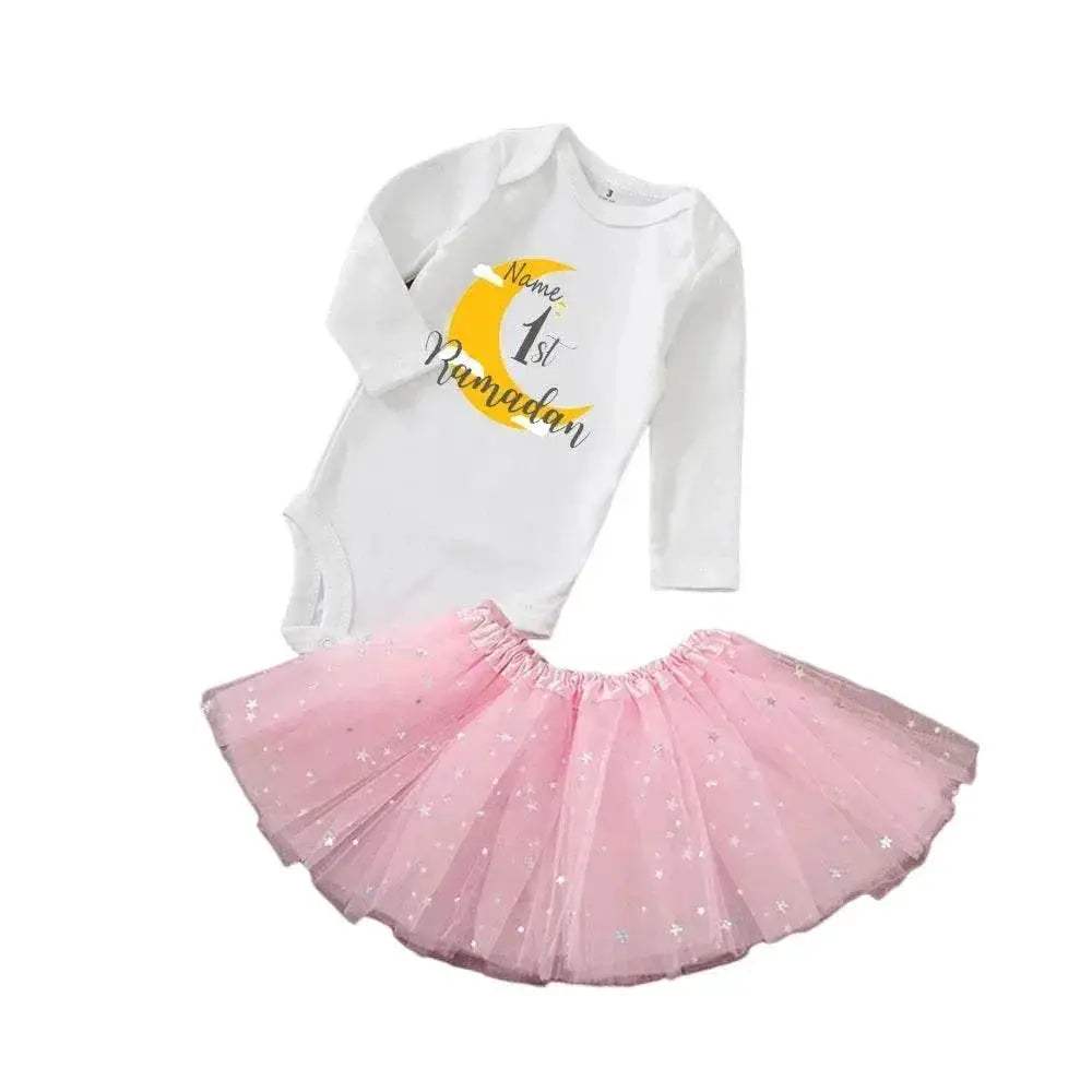 Personalised First Eid Tutu Dress Two Piece Set With Sequined Mesh For Babies And Toddlers - ToylandEU