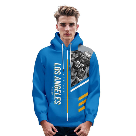 Personalized 3D Printed American Football Hoodie for All Ages - Custom Name, Number, and City Mascots Sweatshirt - ToylandEU